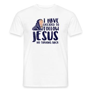 I Have Decided to Follow Jesus Christian Faith Art - Men's T-Shirt - white - Front - AI Model Male 178 dark (178cm)