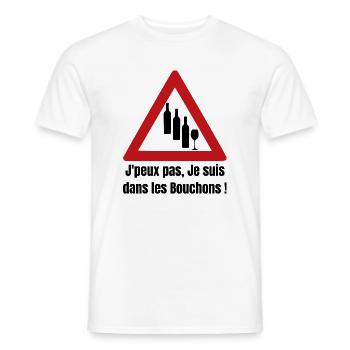 I CAN'T, I'M IN TRAFFIC! (wine) - Men's T-Shirt - white - Front - AI Model Male 178 dark (178cm)