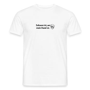 La maison, c’est là où est mon chien - T-shirt homme - blanc - Devant - AI Model Male 178 dark (178cm)