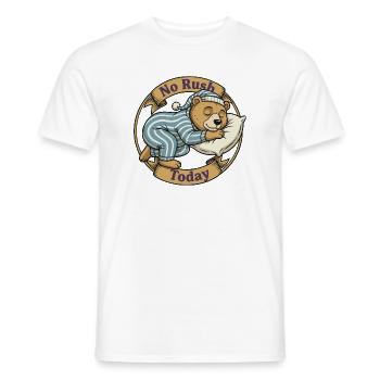 Kein Stress Heute – Bär im Pyjama - Männer T-Shirt - Weiß - Vorne - AI Model Male 178 dark (178cm)