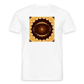 Kaleidoscopic Gold Mandala - Men's T-Shirt - white - Front - AI Model Male 178 dark (178cm)