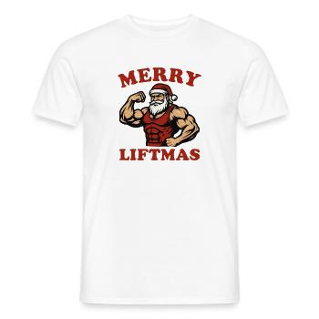 Joyeux Noël, Joyeux Père Noël, Où - T-shirt homme - blanc - Devant - AI Model Male 178 dark (178cm)
