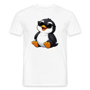 Cooler Pinguin mit Sonnenbrille Süßer Cartoon Spaß - Männer T-Shirt - Weiß - Vorne - AI Model Male 178 dark (178cm)