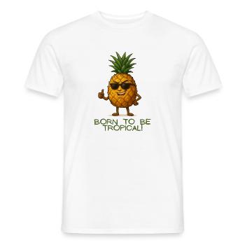 Tropical pineapple with style - Men's T-Shirt - white - Front - AI Model Male 178 dark (178cm)