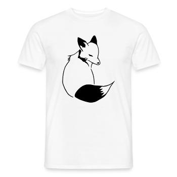 Fox Comic : intelligent, style Foxy & Manga - T-shirt homme - blanc - Devant - AI Model Male 178 dark (178cm)
