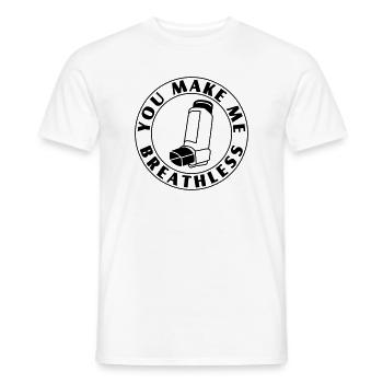 Du machst mich sprachlos – Asthma Flirt & Nerd - Männer T-Shirt - Weiß - Vorne - AI Model Male 178 dark (178cm)