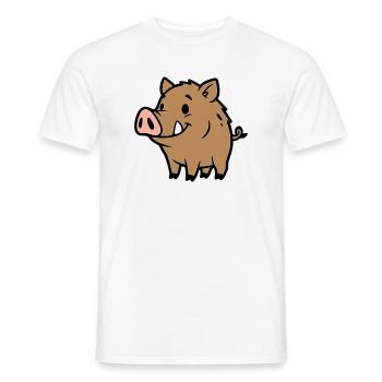 Charme porte-bonheur du doux sanglier sauvage - T-shirt homme - blanc - Devant - AI Model Male 178 dark (178cm)