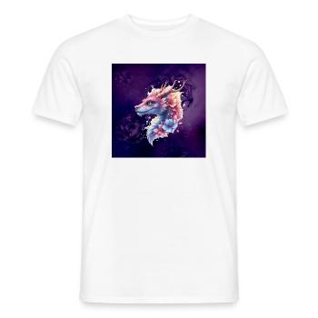 Dragon Floral Étoile - T-shirt homme - blanc - Devant - AI Model Male 178 dark (178cm)
