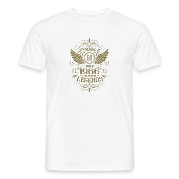 60th Birthday Life Begins Angel Wings Vintage - Men's T-Shirt - white - Front - AI Model Male 178 dark (178cm)