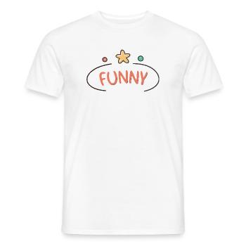 Funny Playful Star Lettering - Men's T-Shirt - white - Front - AI Model Male 178 dark (178cm)