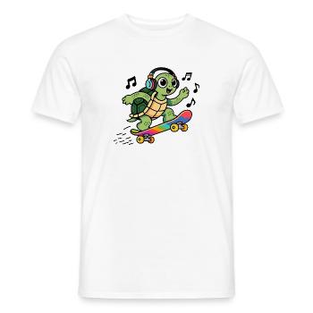 Schildkrötenspaß auf Rainbow Skate - Männer T-Shirt - Weiß - Vorne - AI Model Male 178 dark (178cm)