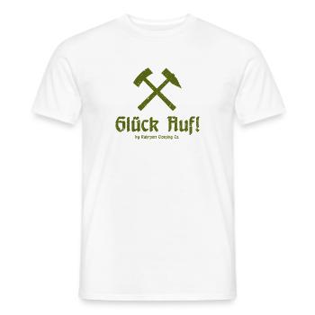 Glück Auf! - Ruhrpott - Zeche - Zollverein - Männer T-Shirt - Weiß - Vorne - AI Model Male 178 dark (178cm)