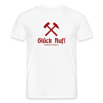 Glück Auf! - Ruhrpott - Zeche - Zollverein - Männer T-Shirt - Weiß - Vorne - AI Model Male 178 dark (178cm)