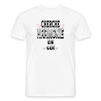 Looking for harmony on a permanent contract - Men's T-Shirt - white - Front - AI Model Male 178 dark (178cm)
