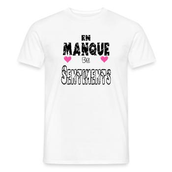 In Need of Feelings - Men's T-Shirt - white - Front - AI Model Male 178 dark (178cm)