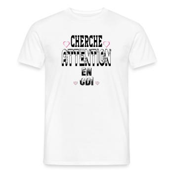 Seek attention on a permanent contract - Men's T-Shirt - white - Front - AI Model Male 178 dark (178cm)