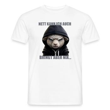 Nett kann ich auch – Bring nix - Männer T-Shirt - Weiß - Vorne - AI Model Male 178 dark (178cm)