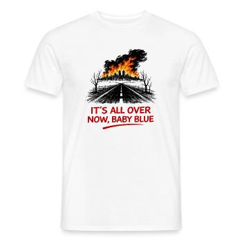 Flames over street avenue - Men's T-Shirt - white - Front - AI Model Male 178 dark (178cm)