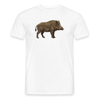 Realistisches Wildschwein Braun Jagd  - Männer T-Shirt - Weiß - Vorne - AI Model Male 178 dark (178cm)