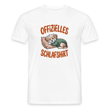 Official Sleep Shirt Cute Puppy Dog - Men's T-Shirt - white - Front - AI Model Male 178 dark (178cm)