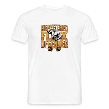 Registered Flex Offender - Funny Gym Tshirt - Men's T-Shirt - white - Front - AI Model Male 178 dark (178cm)