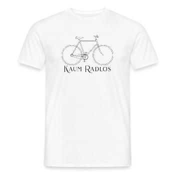 Hardly Wheelless – Minimal Bike Statement for Bikers - Men's T-Shirt - white - Front - AI Model Male 178 dark (178cm)