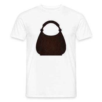 Braune Ledertaschentextur - Männer T-Shirt - Weiß - Vorne - AI Model Male 178 dark (178cm)