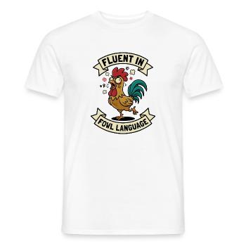 Beherrscht die Sprache der Hähne – Humor, lustig - Männer T-Shirt - Weiß - Vorne - AI Model Male 178 dark (178cm)