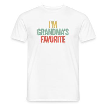 Petit-enfant préféré Drôle Je suis le préféré de Mamie - T-shirt homme - blanc - Devant - AI Model Male 178 dark (178cm)