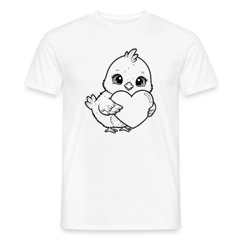 Petit poussin mignon au cœur – Design d’animal mignon - T-shirt homme - blanc - Devant - AI Model Male 178 dark (178cm)