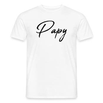 PAPY. PAPA. FÊTE DES PÈRES. BONNE FÊTE PAPA - T-shirt homme - blanc - Devant - AI Model Male 178 dark (178cm)