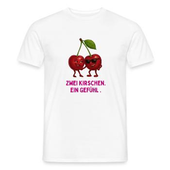 Zwei Kirschen, Ein Gefühl - Männer T-Shirt - Weiß - Vorne - AI Model Male 178 dark (178cm)