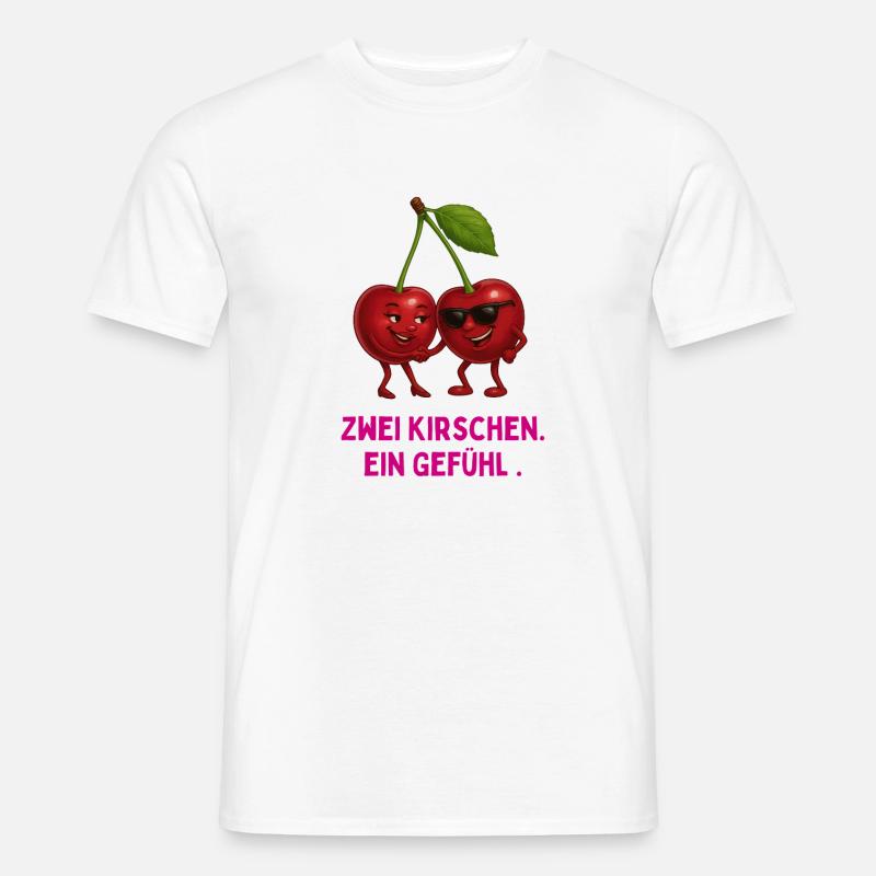 Zwei Kirschen, Ein Gefühl - Männer T-Shirt - Weiß