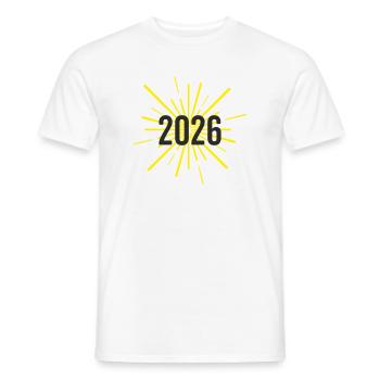 Jahresstart 2026 Raketen - Männer T-Shirt - Weiß - Vorne - AI Model Male 178 dark (178cm)