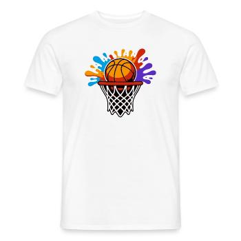 Rainbow Splash Basketball Hoop - Men's T-Shirt - white - Front - AI Model Male 178 dark (178cm)