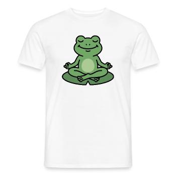 Zen Yoga Frosch Meditation Achtsamkeitsgeschenk - Männer T-Shirt - Weiß - Vorne - AI Model Male 178 dark (178cm)