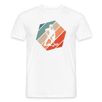 Compact floorball design for floorball - Men's T-Shirt - white - Front - AI Model Male 178 dark (178cm)