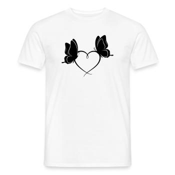 Cœur des papillons – Design amour & liberté - T-shirt homme - blanc - Devant - AI Model Male 178 dark (178cm)