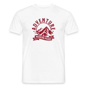 Adventure Modern Peaks – Mountain Outdoor Design - Men's T-Shirt - white - Front - AI Model Male 178 dark (178cm)