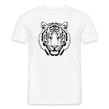 Tiger Line Art - Men's T-Shirt - white - Front - AI Model Male 178 dark (178cm)