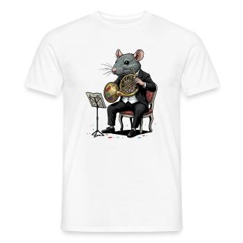 Horn Orchester Konzertratte im Smoking - Männer T-Shirt - Weiß - Vorne - AI Model Male 178 dark (178cm)