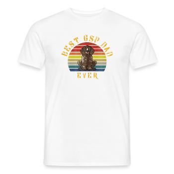 Meilleur Papa GSP de tous les temps Allemand à poils courts Rétro - T-shirt homme - blanc - Devant - AI Model Male 178 dark (178cm)