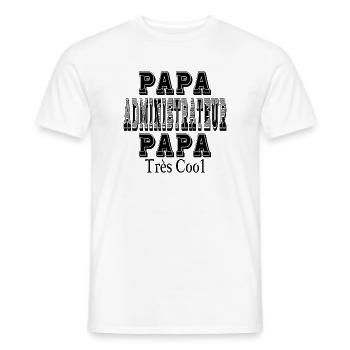 Papa Administrateur Papa Très Cool - T-shirt homme - blanc - Devant - AI Model Male 178 dark (178cm)