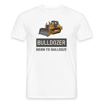 Bulldozer Born to Bulldozer – Conception d’équipements de construction - T-shirt homme - blanc - Devant - AI Model Male 178 dark (178cm)