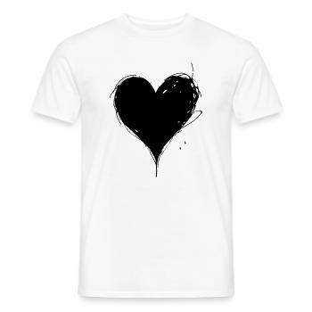 Schwarzes Herz, Valentinstag, Liebe - Männer T-Shirt - Weiß - Vorne - AI Model Male 178 dark (178cm)