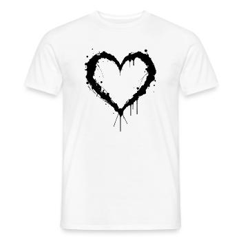 Schwarzes Herz, Valentinstag, Liebe - Männer T-Shirt - Weiß - Vorne - AI Model Male 178 dark (178cm)