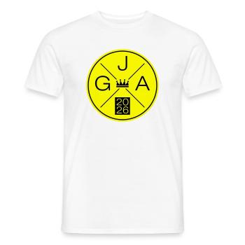 JGA 2026 - Men's T-Shirt - white - Front - AI Model Male 178 dark (178cm)
