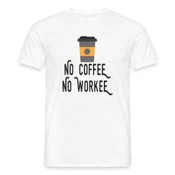 Kein Kaffee, kein Workee - Männer T-Shirt - Weiß - Vorne - AI Model Male 178 dark (178cm)