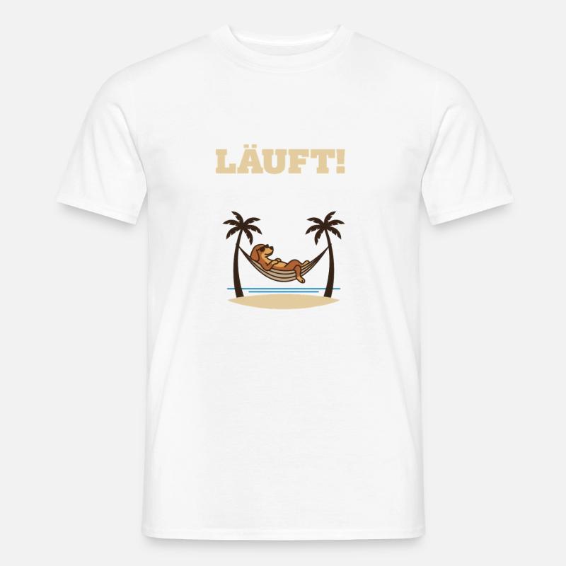 Course – Chien dans le hamac - T-shirt homme - blanc