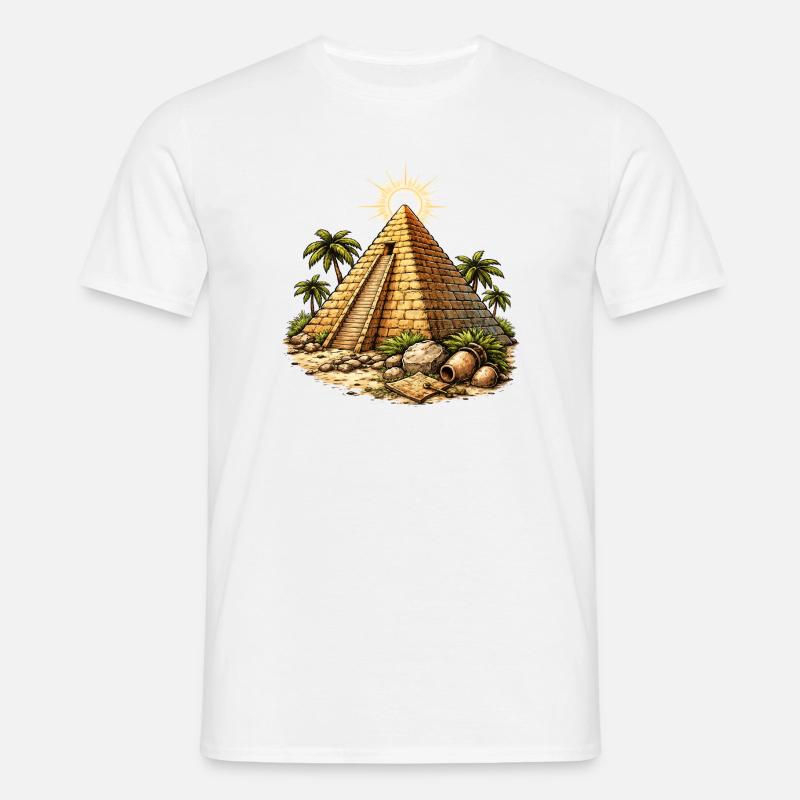 Pyramide Tempel - Männer T-Shirt - Weiß